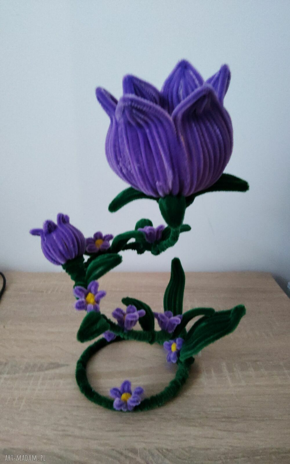 Kwiat LED z drucików kreatywnych - handmade dekoracja z blaskiem