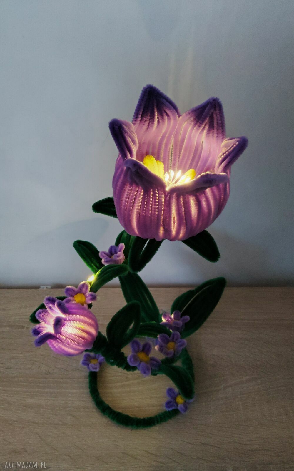 Kwiat LED z drucików kreatywnych - handmade dekoracja z blaskiem