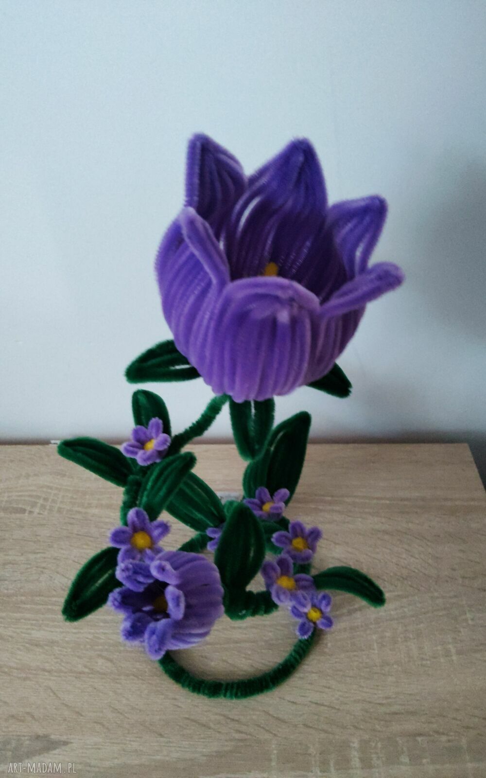 Kwiat LED z drucików kreatywnych - handmade dekoracja z blaskiem