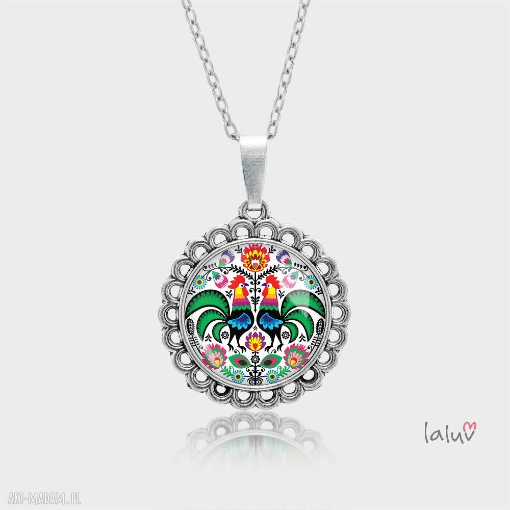 Mały okrągły medalion LALUV - delikatny naszyjnik handmade