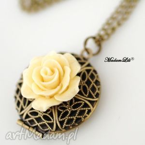 ♥ fleur de rose iii ♥ medalion - brąz vintage
