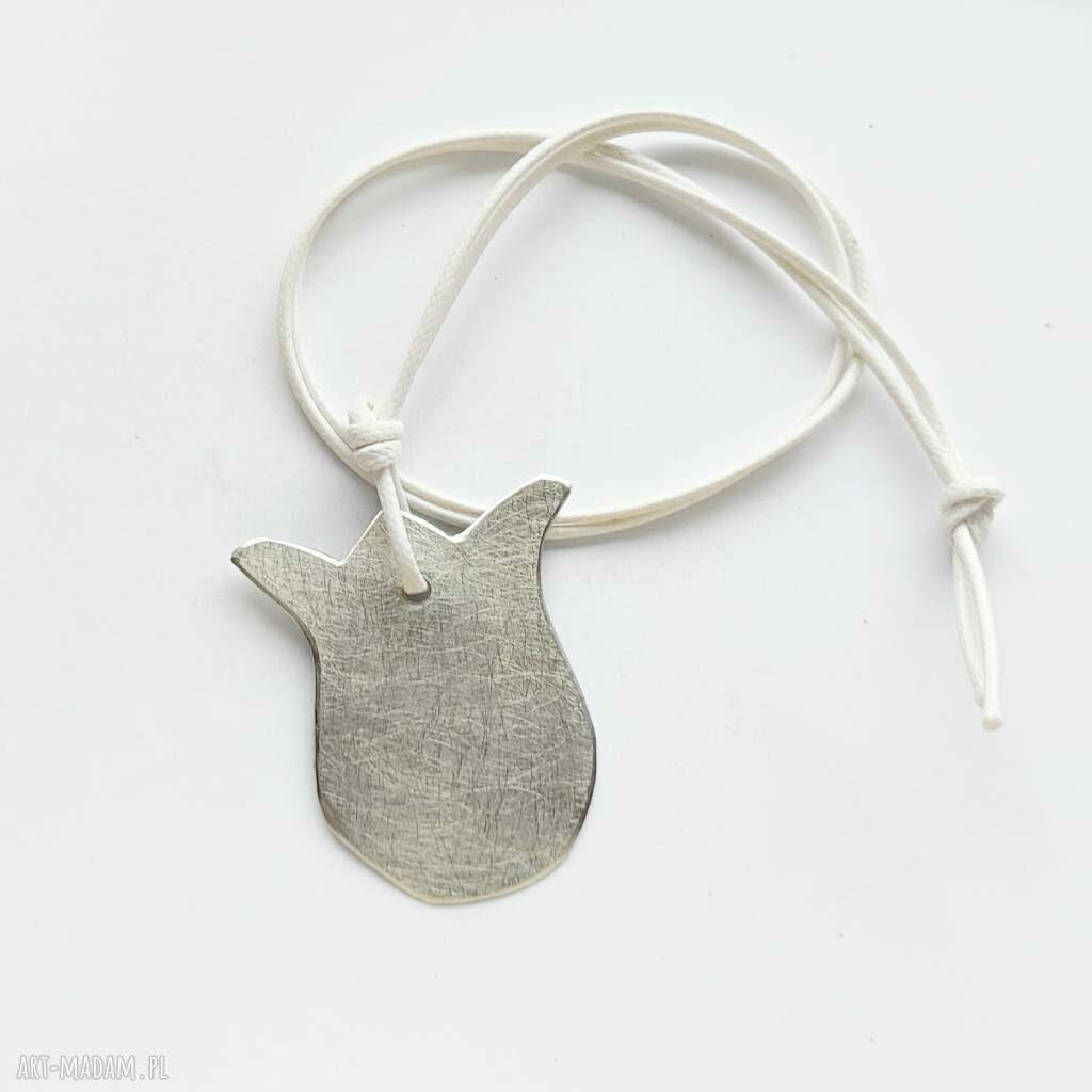 Wisiorek Kwiat - zmatowiona alpaka handmade