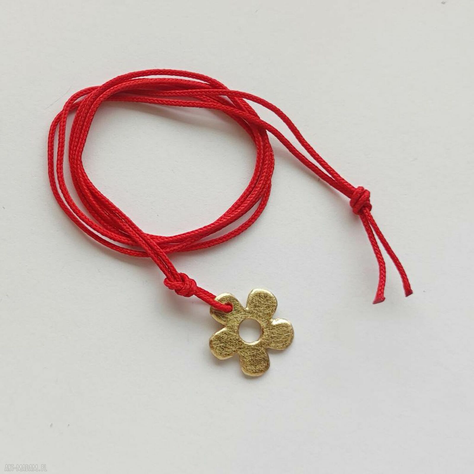 Wisiorek KWIAT z mosiądzu zmatowionego - handmade