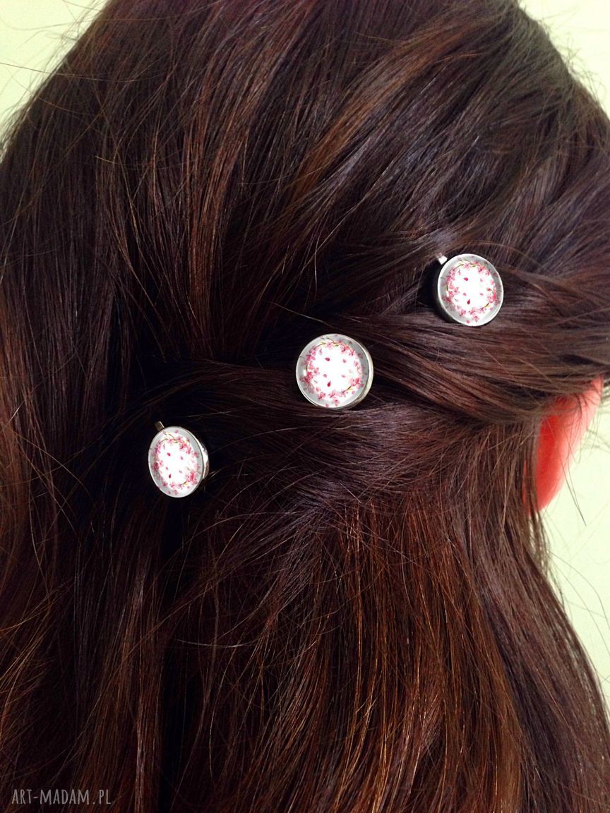 ozdoby do włosów: Kwiat wiśni 3 wsuwki do włosów Autorskie