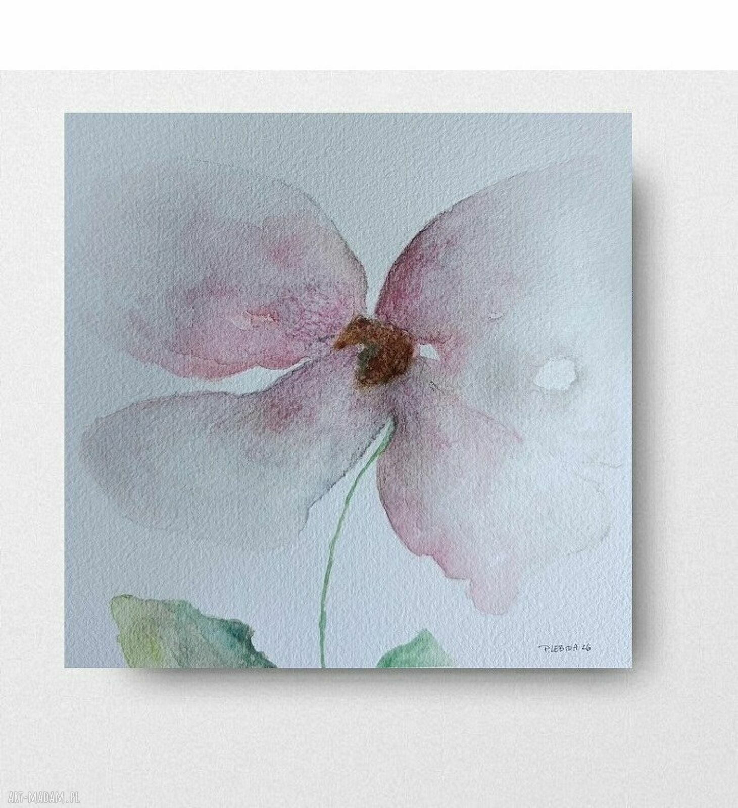 Akwarela „Kwiatek 2” 20x20 cm - kwiat do Twojego wnętrza