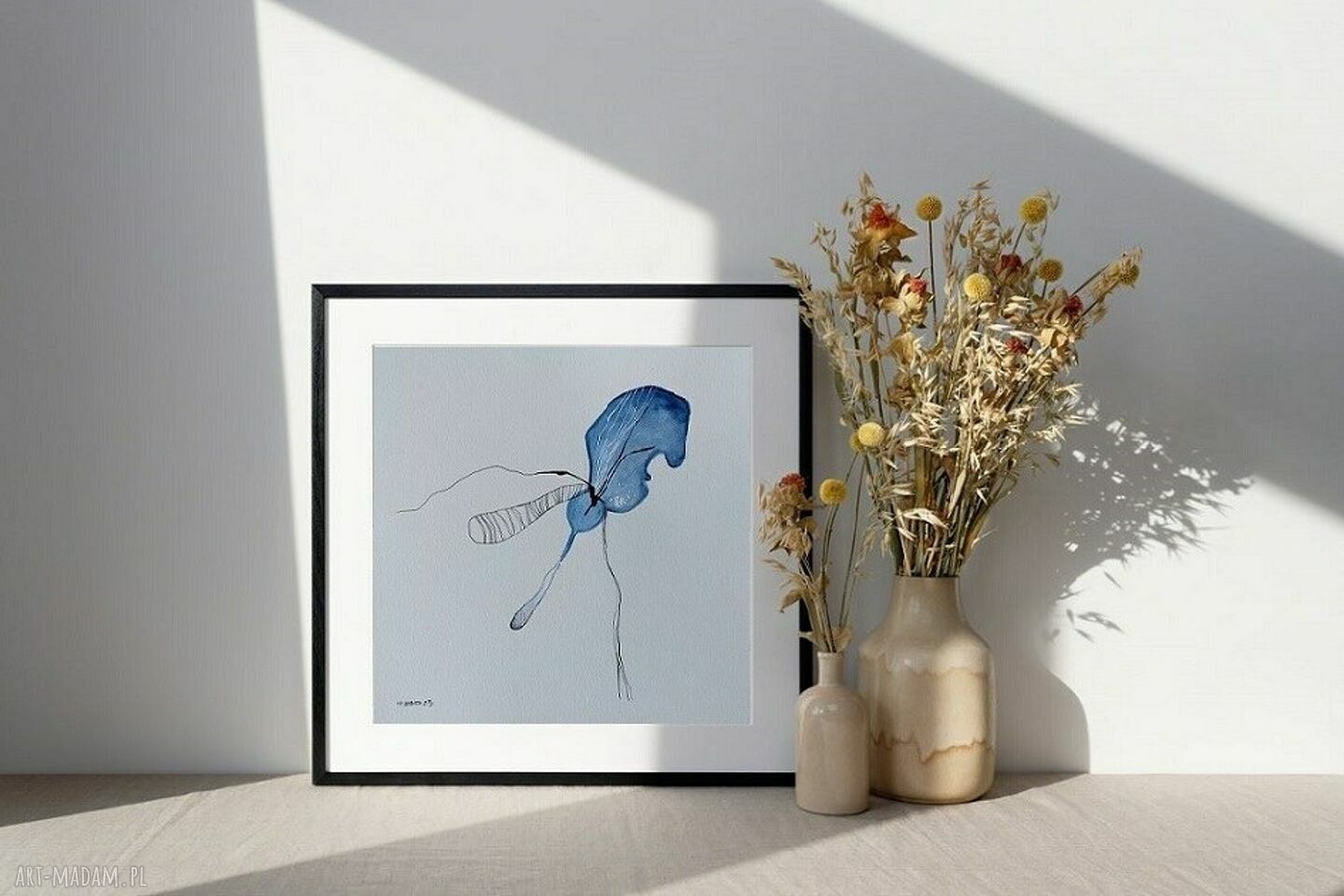 KWIATEK - oryginalna akwarela 25x25 cm Paulina Lebida