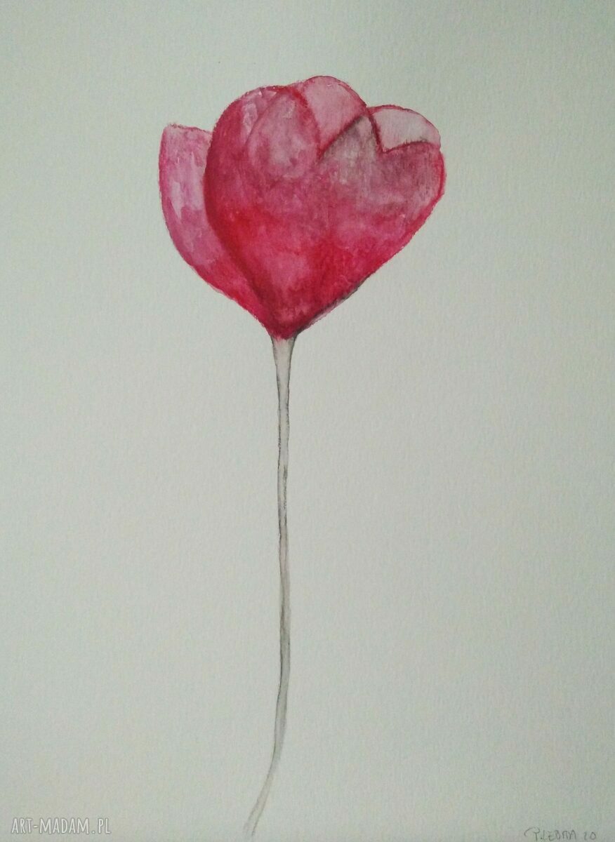 Kwiatek - ręcznie malowana akwarela 24x32 cm na papierze 300 g/m2