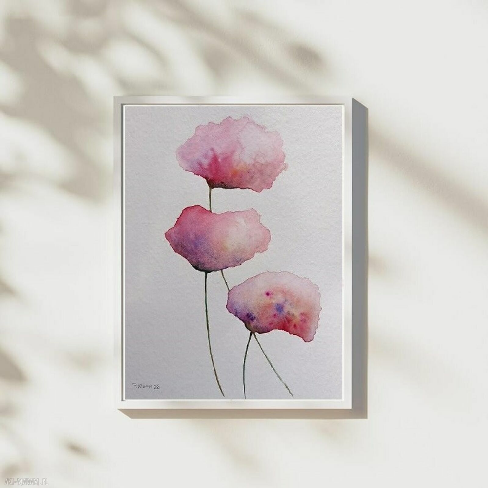 Kwiatki - oryginalna akwarela 32x24 cm od Pauliny Lebidy bez oprawy