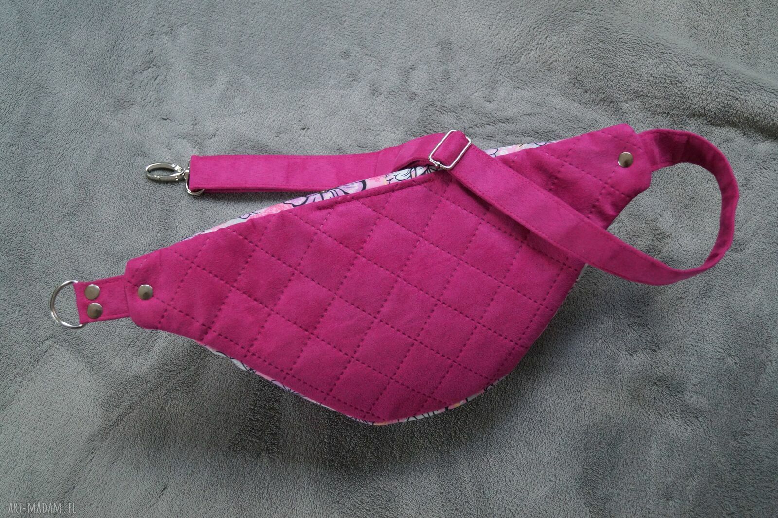 Kwiatowa nerka L - handmade saszetka na biodra