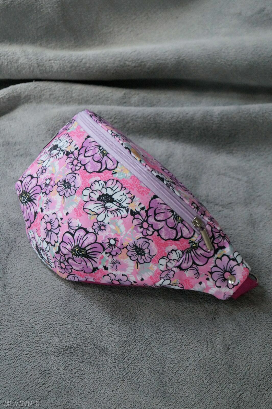 Kwiatowa nerka L - handmade saszetka na biodra