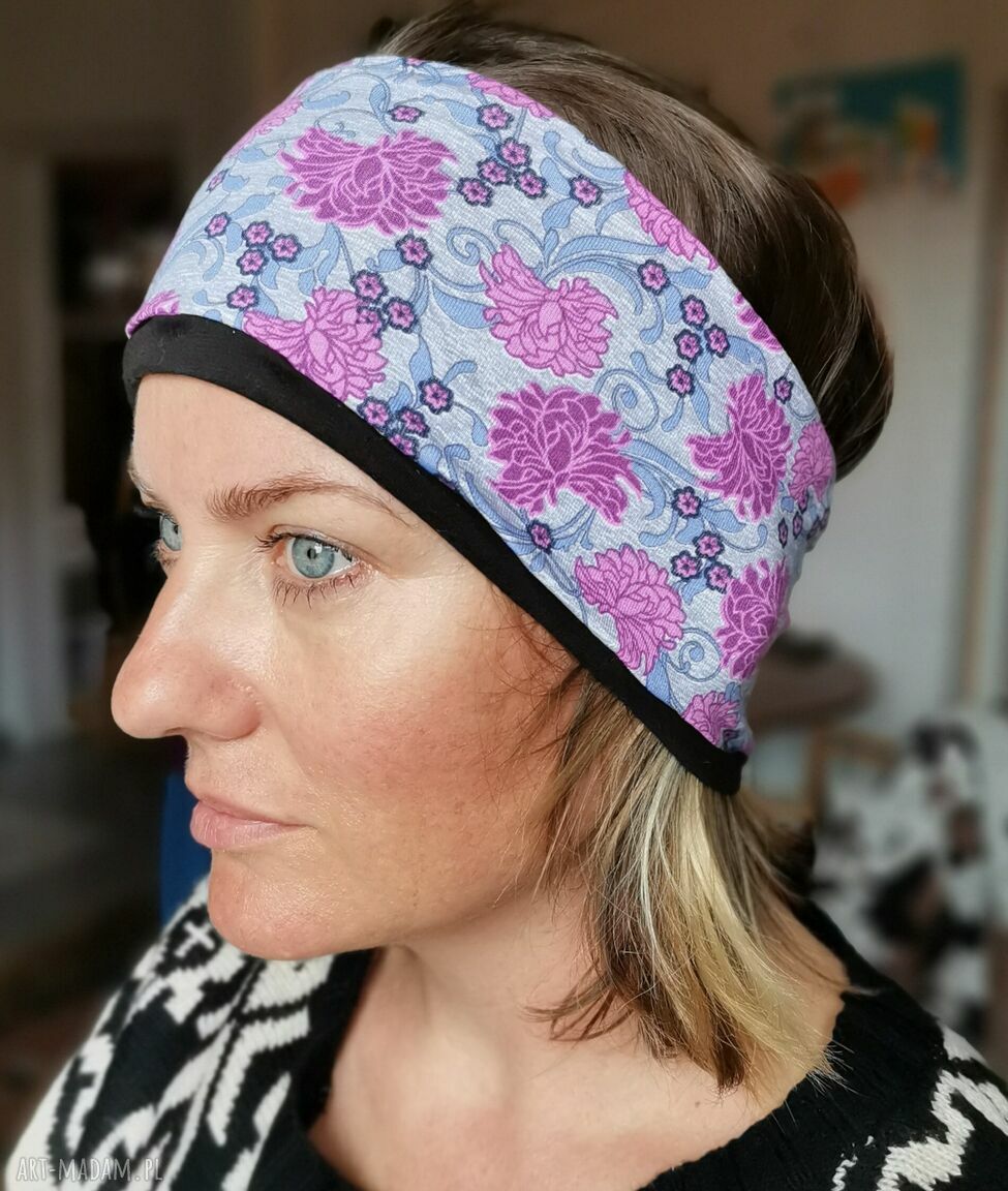 Opaska kwiatowa boho - etno folk dla kobiet (ręcznie wykonana, uniwersalna)