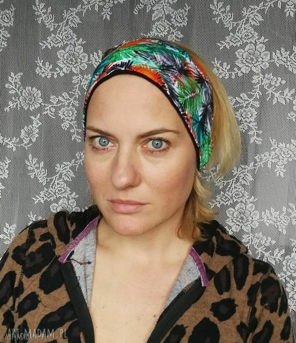 Opaska kwiatowa sportowa podwójna 9 cm - uniwersalna Ruda Klara