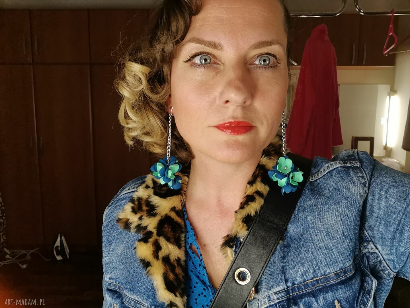 Klipsy kwiatowe boho - długie i lekkie (box x1)