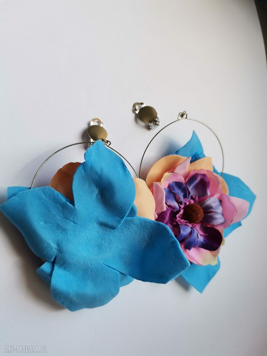 Klipsy kwiatowe lekkie w stylu folk i boho - Box x1