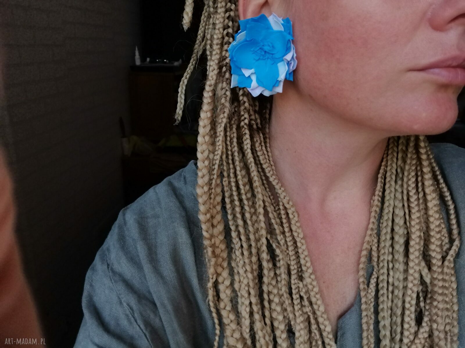 Klipsy kwiatowe lekkie etno boho - handmade (Box x1)