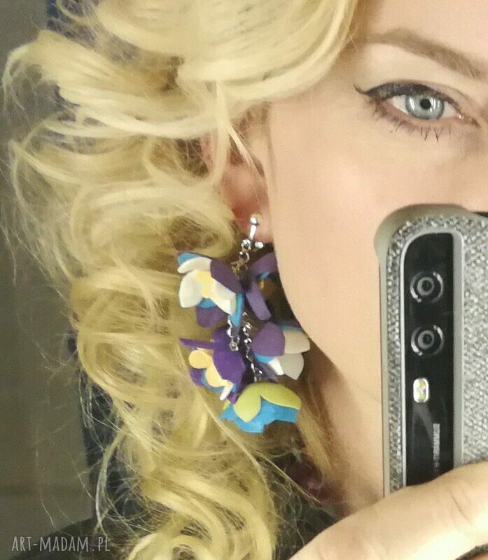 Kwiatowe klipsy handmade folk i boho - lekkie, bujne i unikatowe od Rudy Klary
