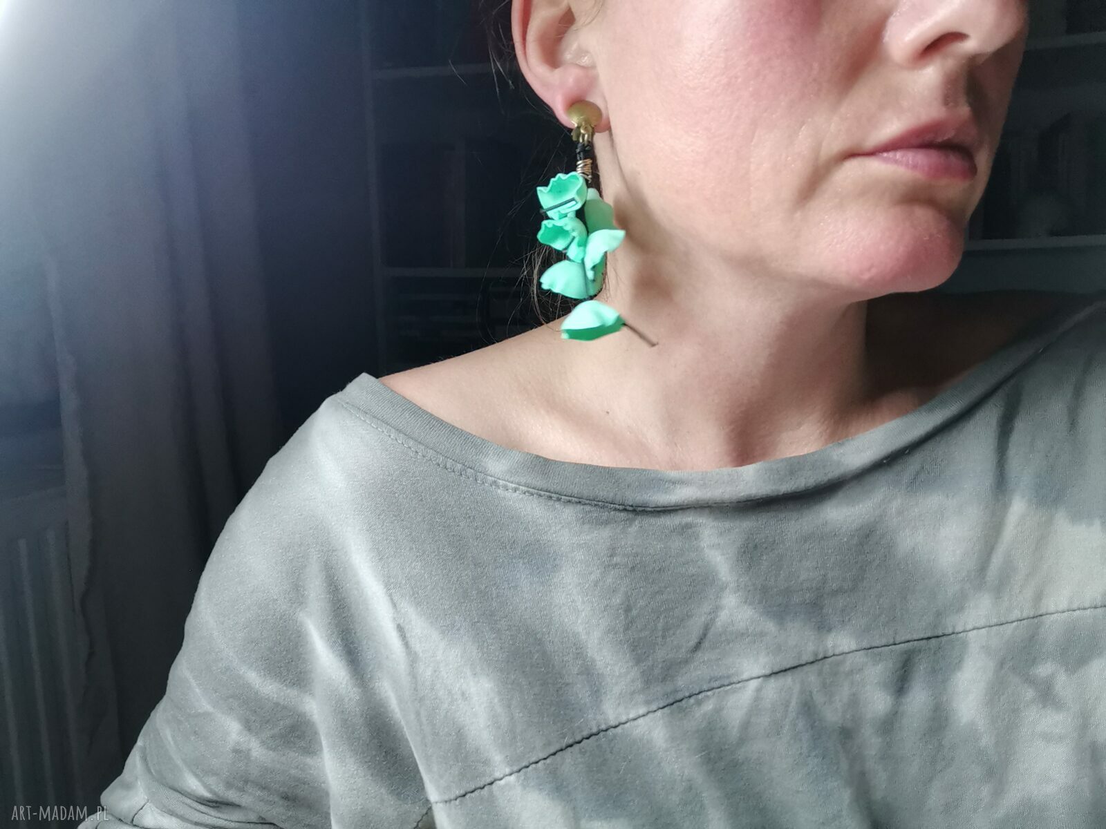 Klipsy kwiatowe folk boho lekkie na klipsie Box X1