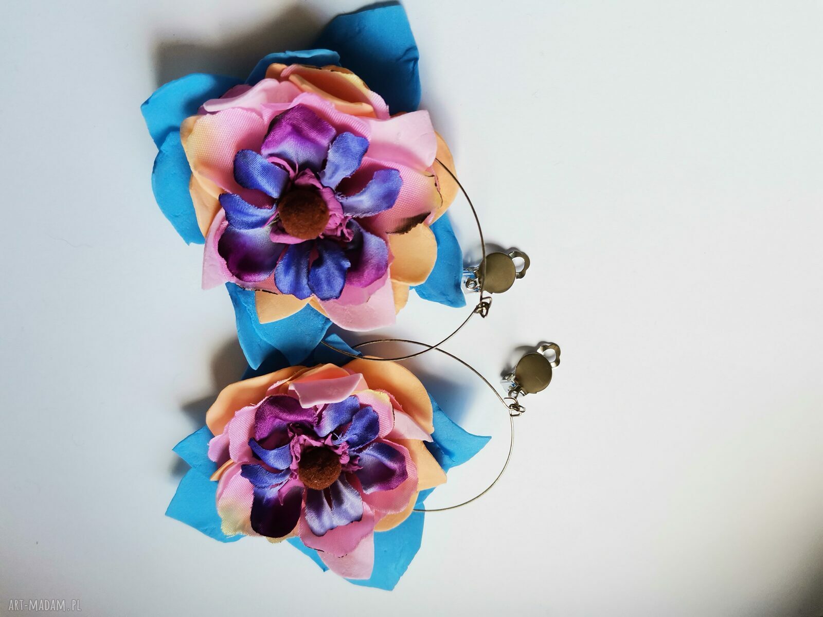Klipsy kwiatowe lekkie w stylu folk i boho - Box x1