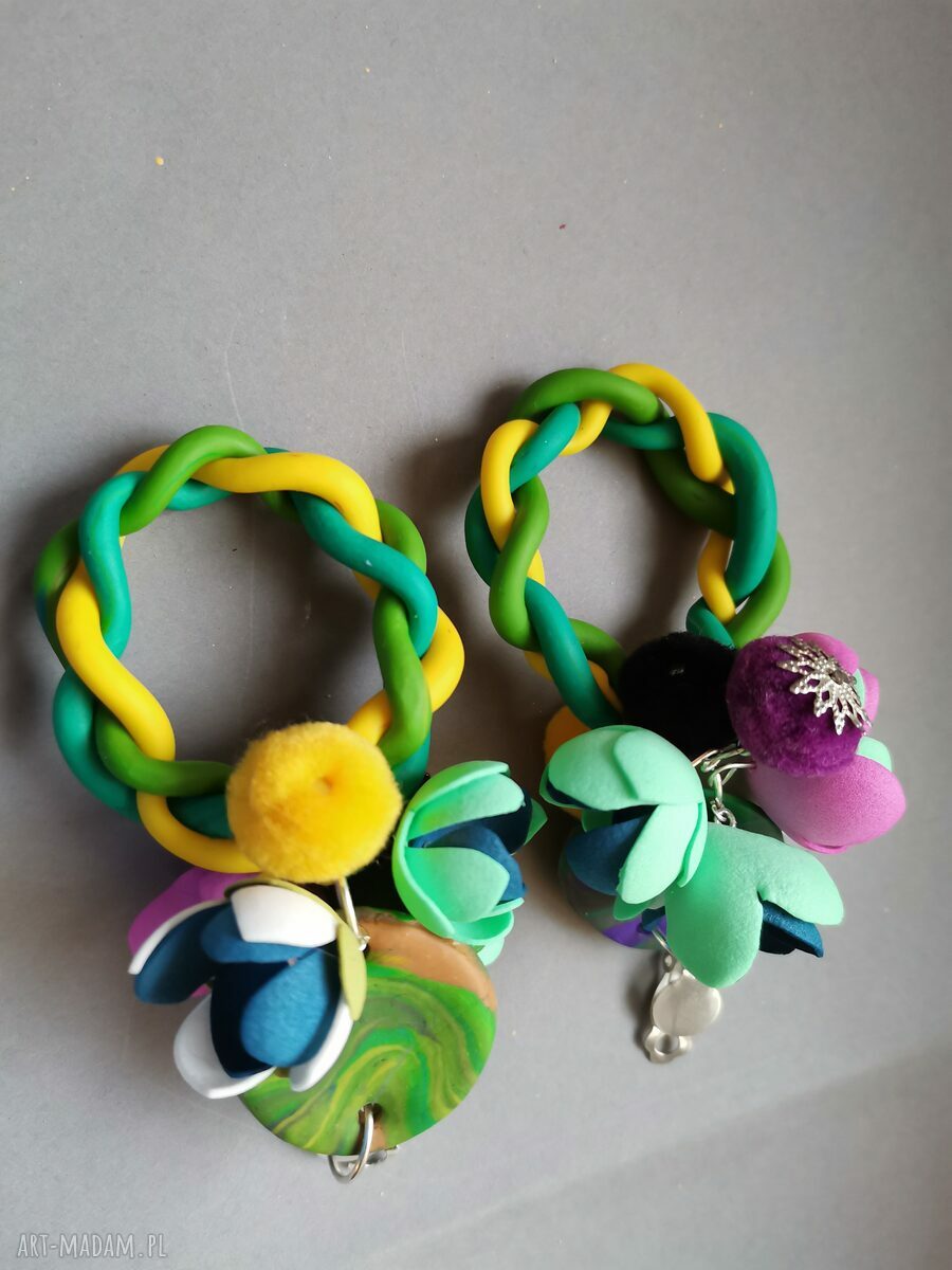 Klipsy kwiatowe orientalne - totalne szaleństwo boho (handmade)