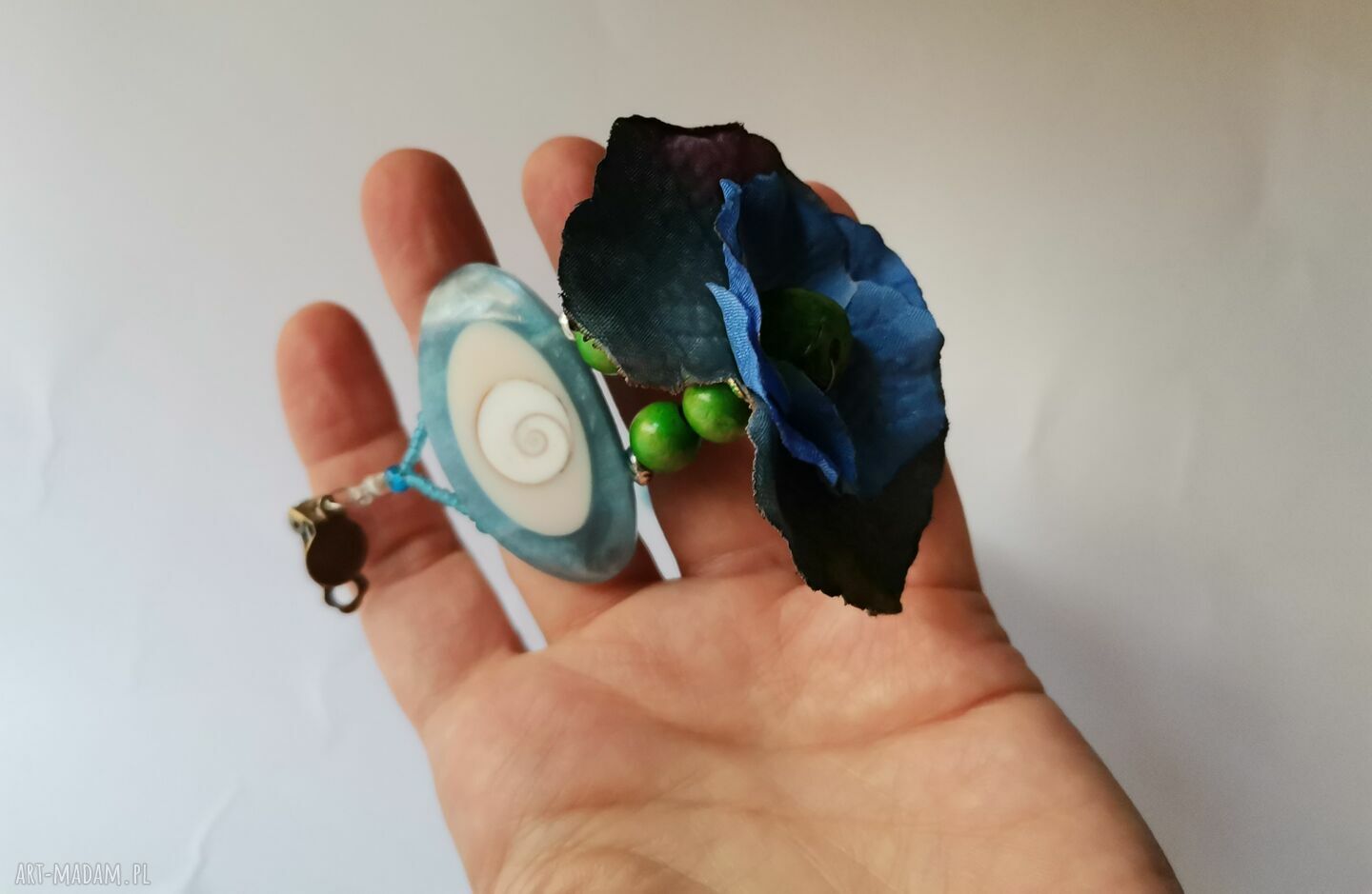 Duże klipsy kwiatowe boho folk - box x1