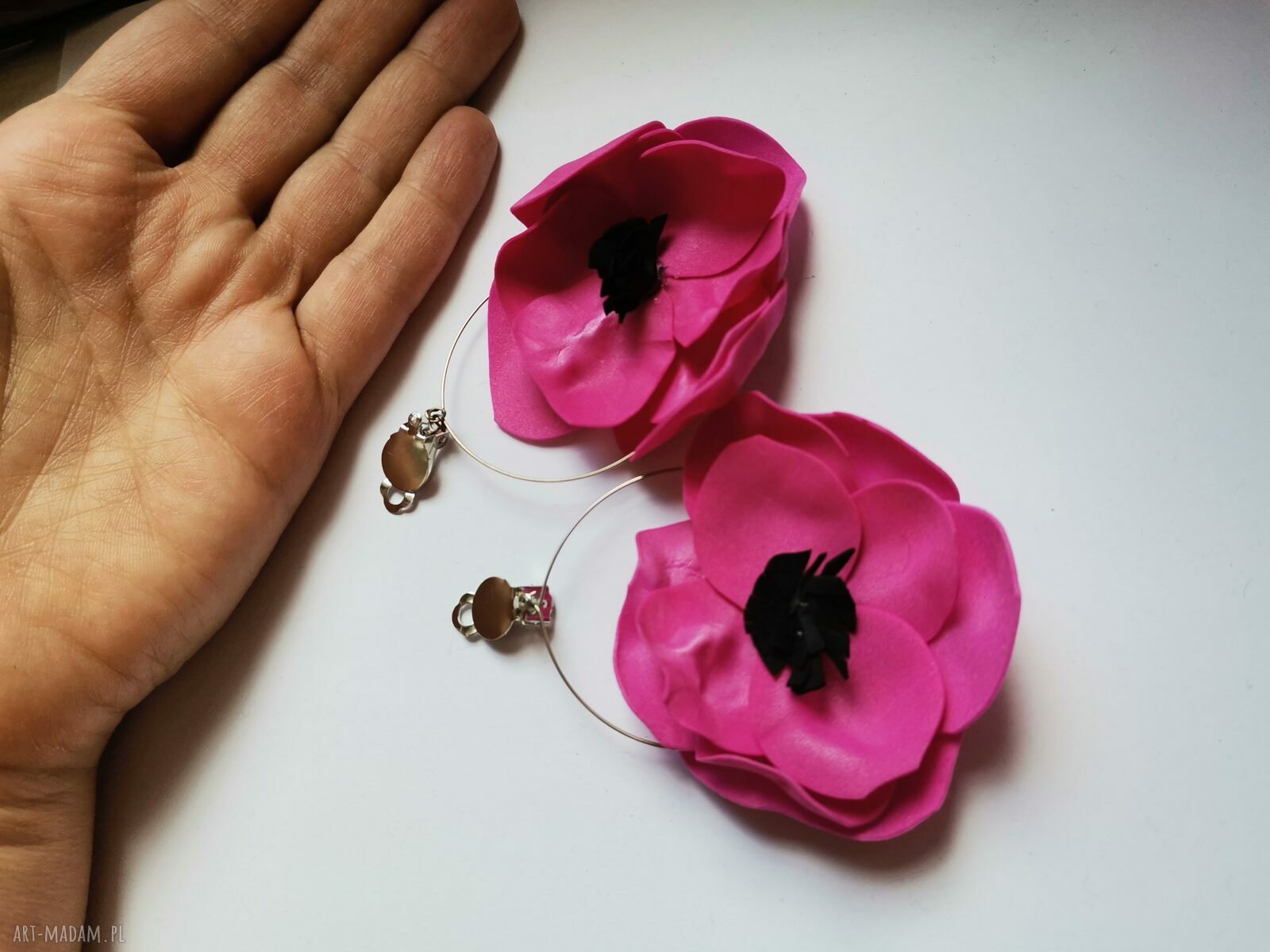 Kwiatowe klipsy lekkie - folk, etno i boho, Box x1