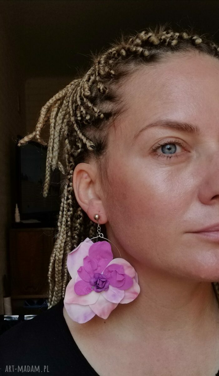 Klipsy kwiatowe lekkie folk boho - Box x1 (Ruda Klara)
