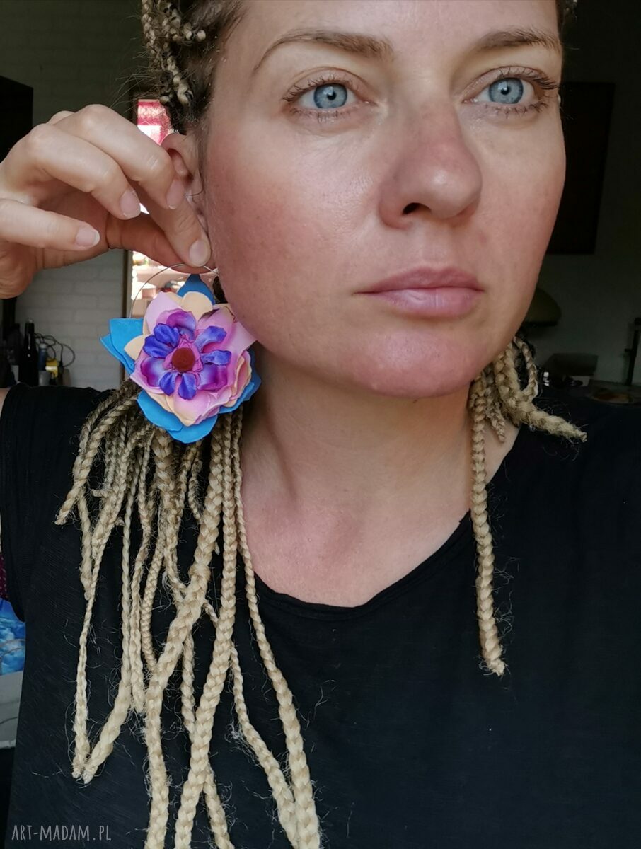 Klipsy kwiatowe lekkie w stylu folk i boho - Box x1