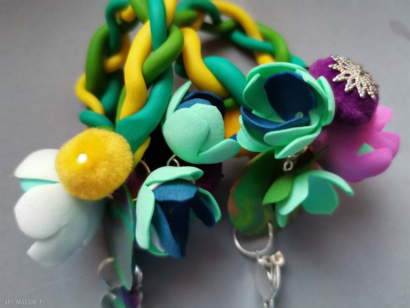 Klipsy kwiatowe orientalne - totalne szaleństwo boho (handmade)