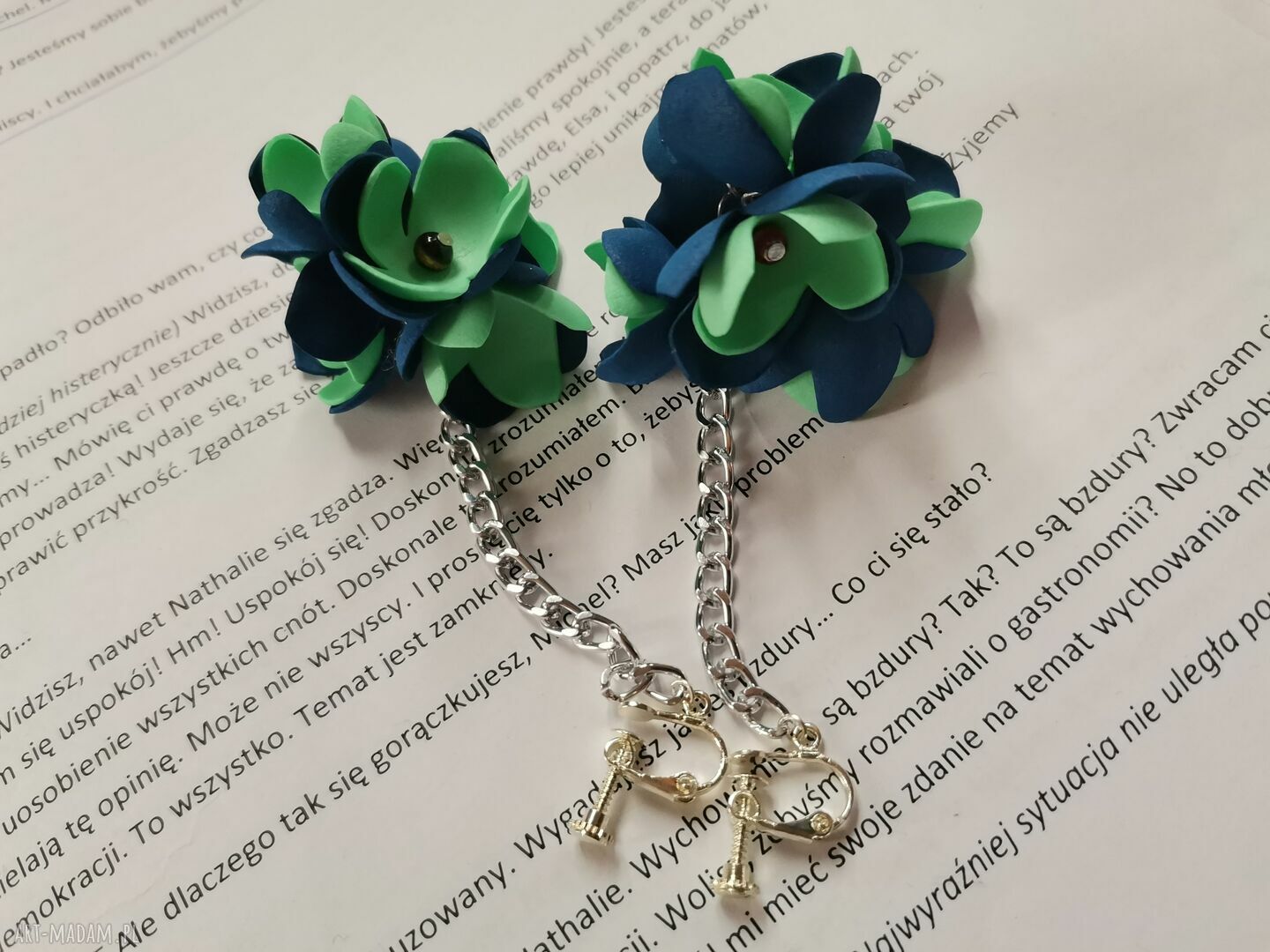 Klipsy kwiatowe boho - długie i lekkie (box x1)