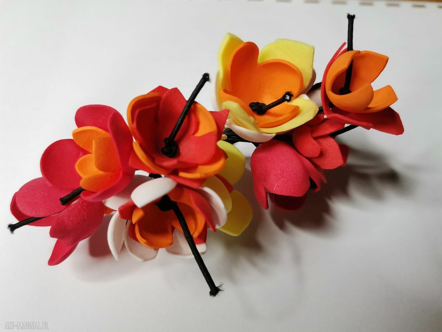 Klipsy kwiatowe folk boho Box x1 - lekkie, kolorowe na klips