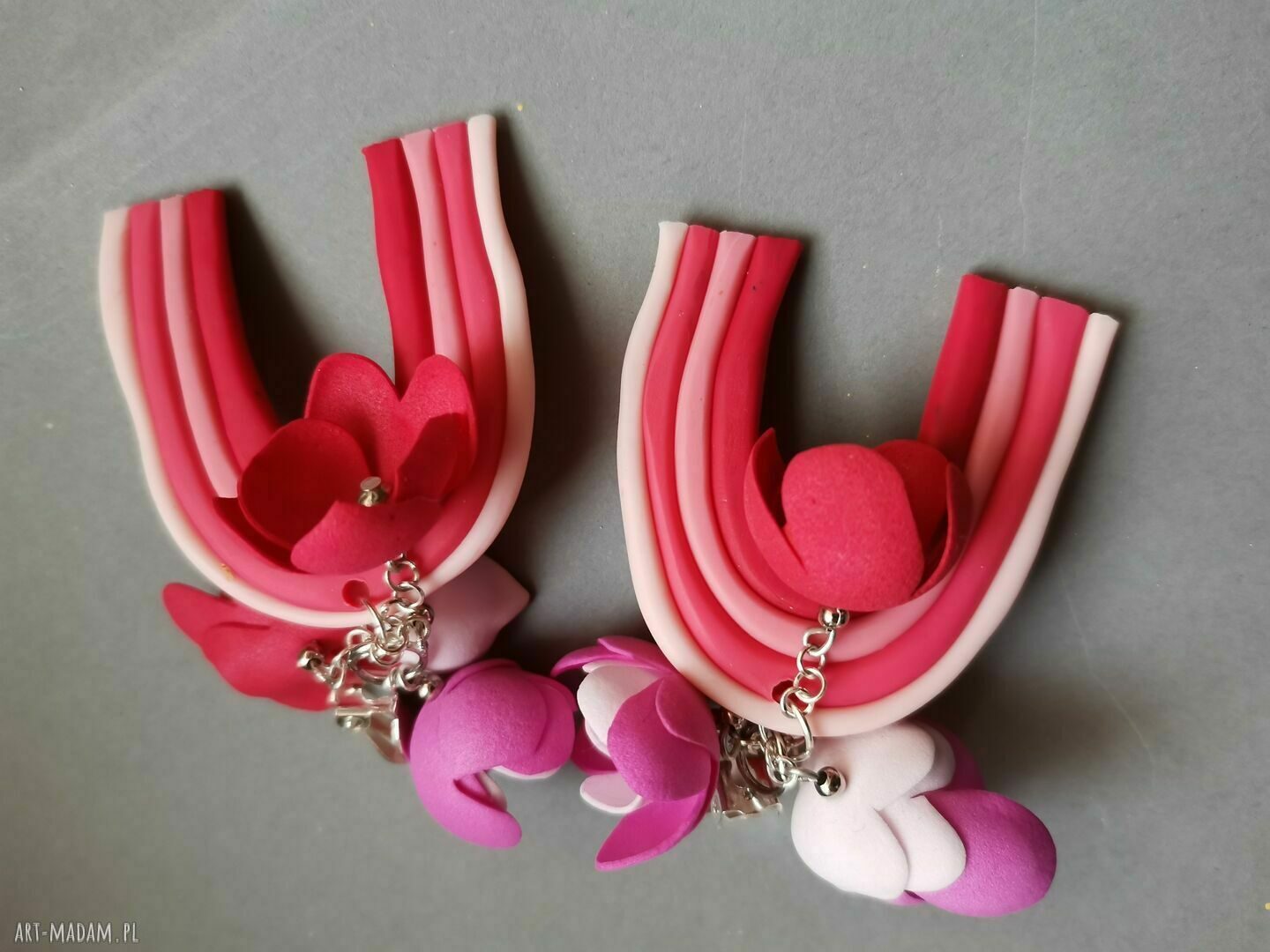 Klipsy kwiatowe orientalne - lekkie, handmade i pełne boho klimatu