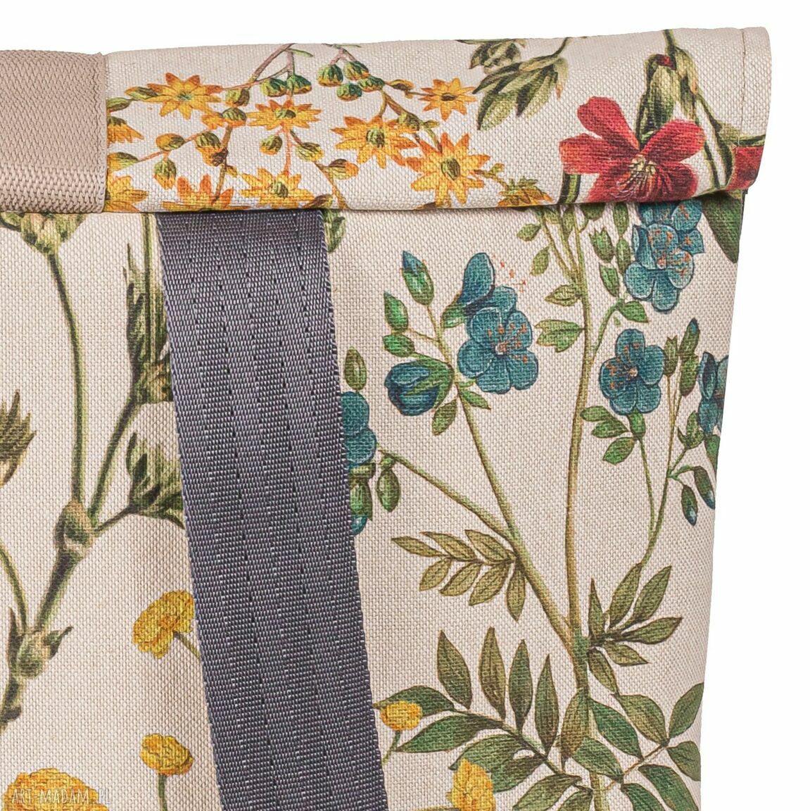 Wodoodporny plecak FLOWERS kwiatowy, ręcznie szyty, na laptop