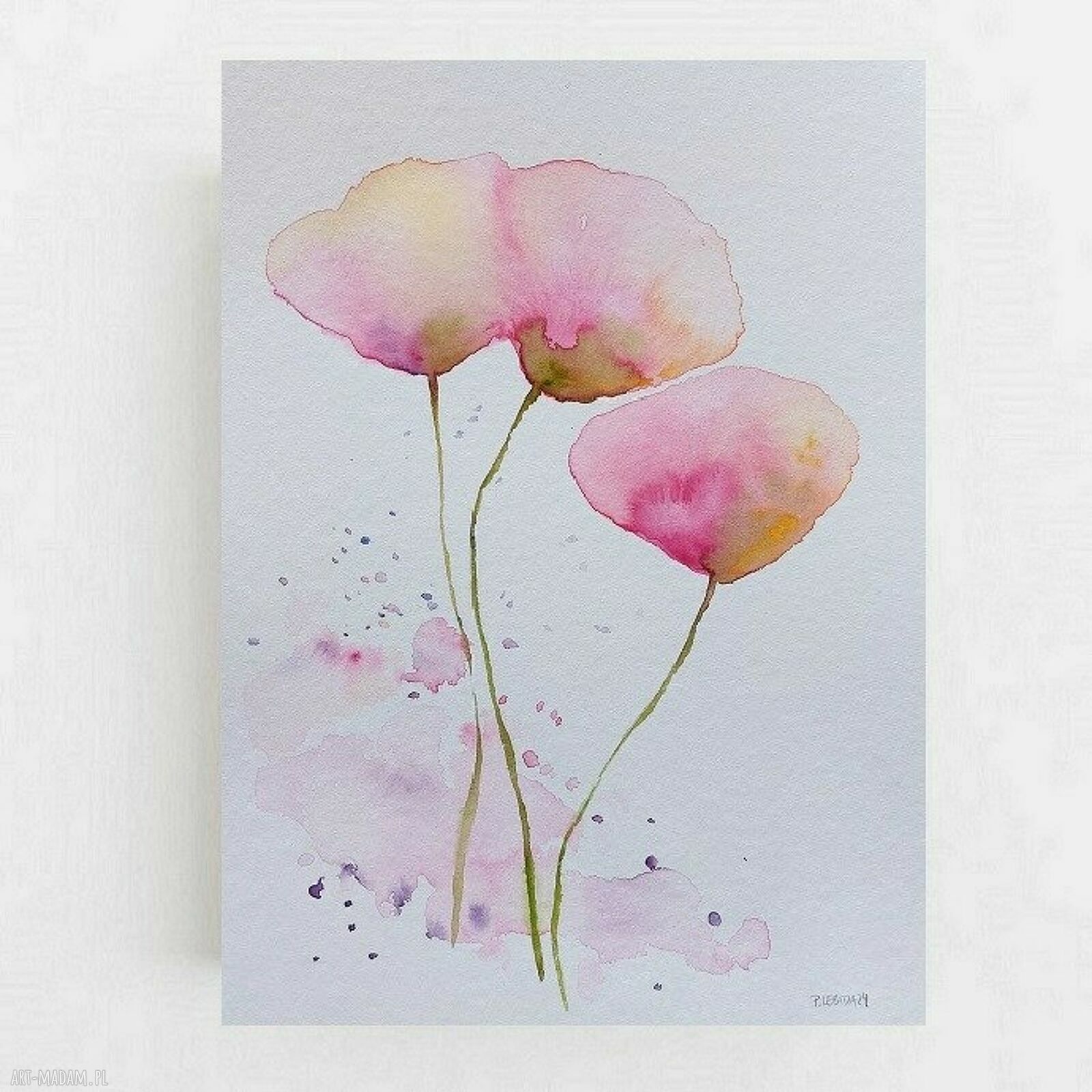 Kwiaty - oryginalna akwarela 32/24 cm Paulina Lebida