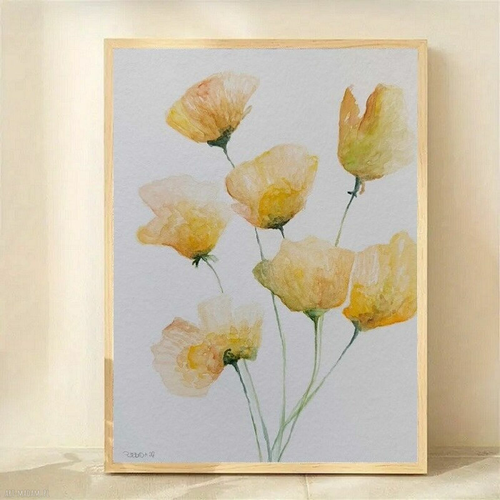 Oryginalna akwarela „Kwiaty” 32 x 24 cm