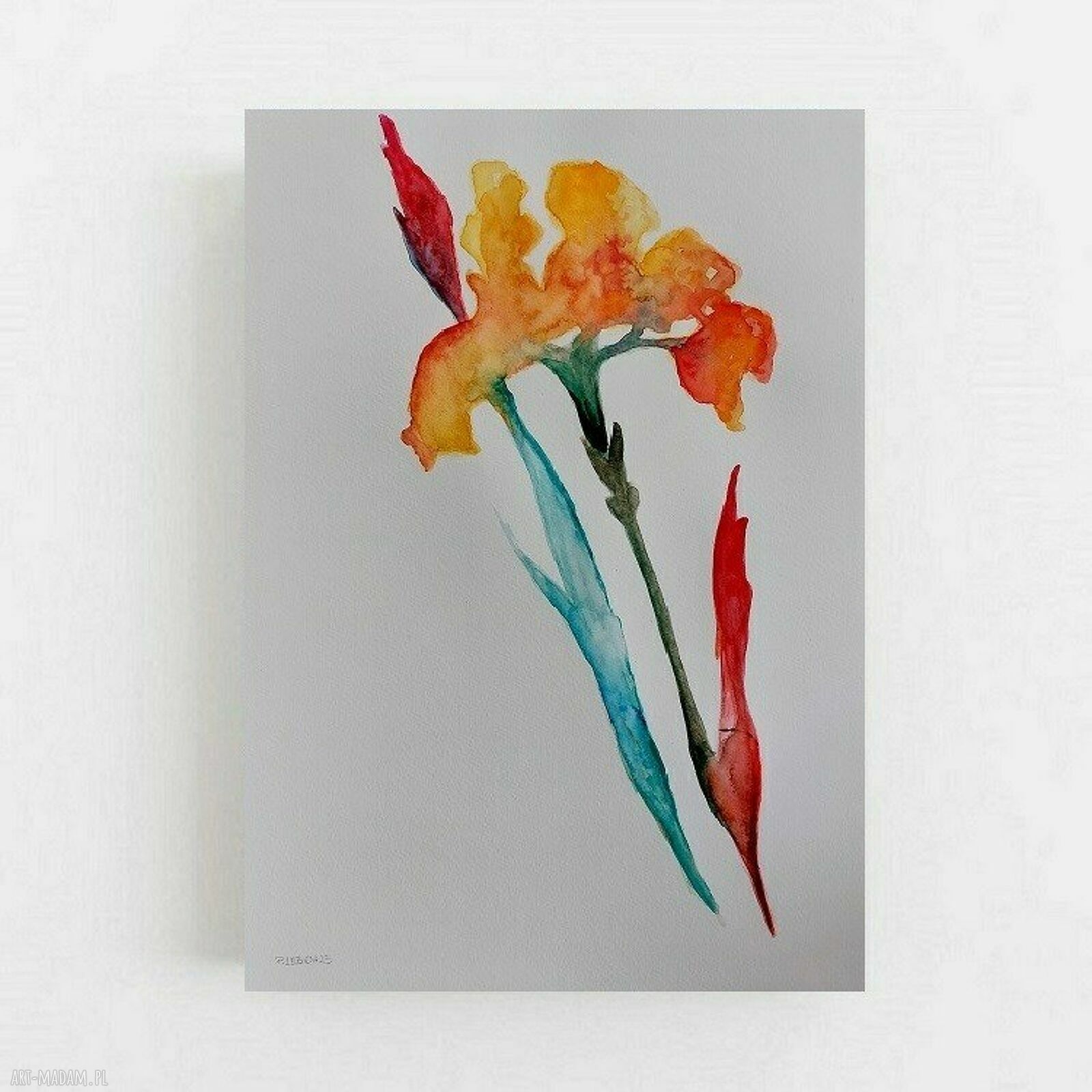 Kwiaty - oryginalna akwarela A3 Paulina Lebida