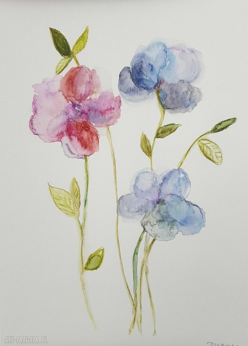 Kwiaty - akwarela w formacie A4 (papier 300 g/m2)