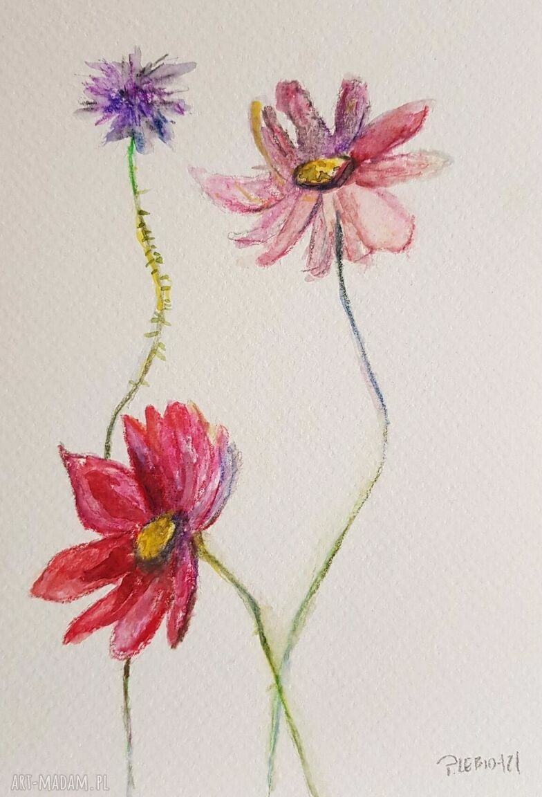 Obraz 'KWIATY' - akwarela Paulina Lebida