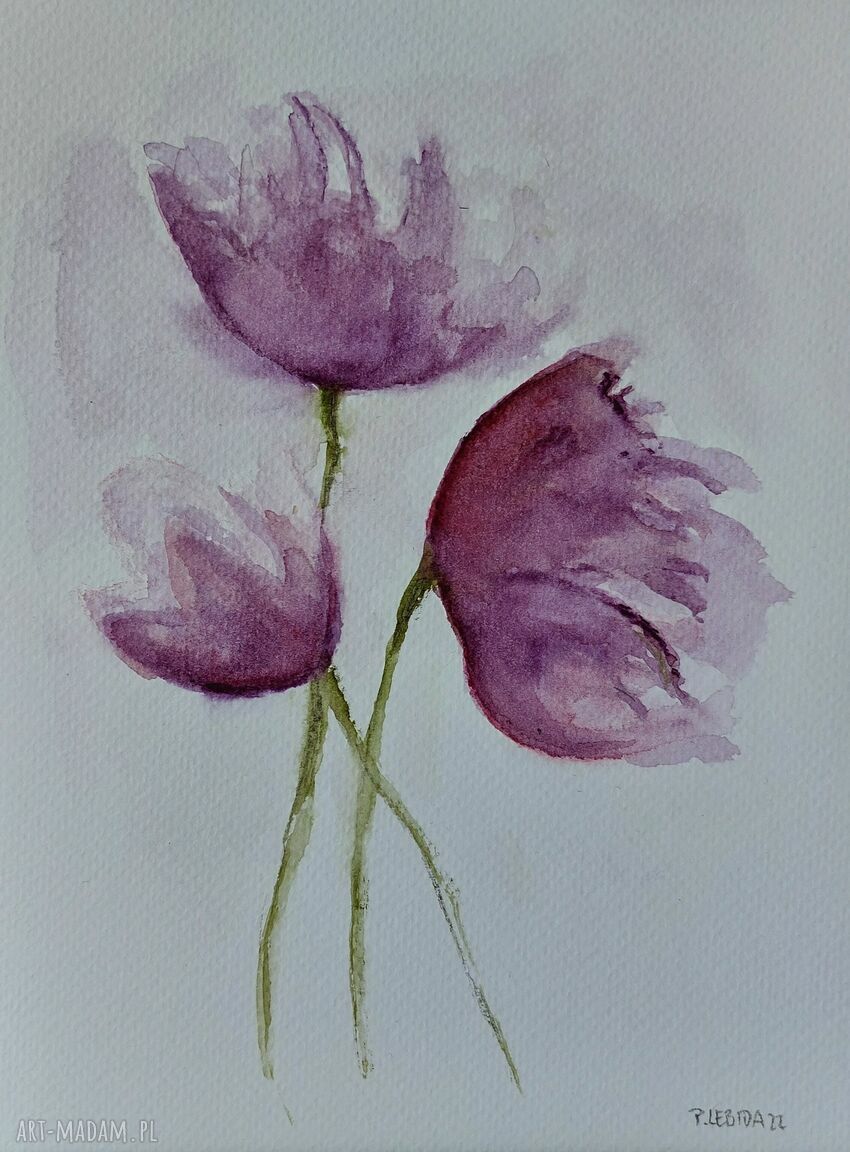 Kwiaty - akwarela formatu 18x24 cm