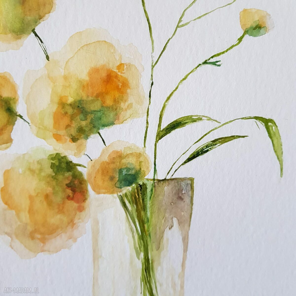 Kwiaty - akwarela 32x24 cm (oryginalny, sygnowany obraz)