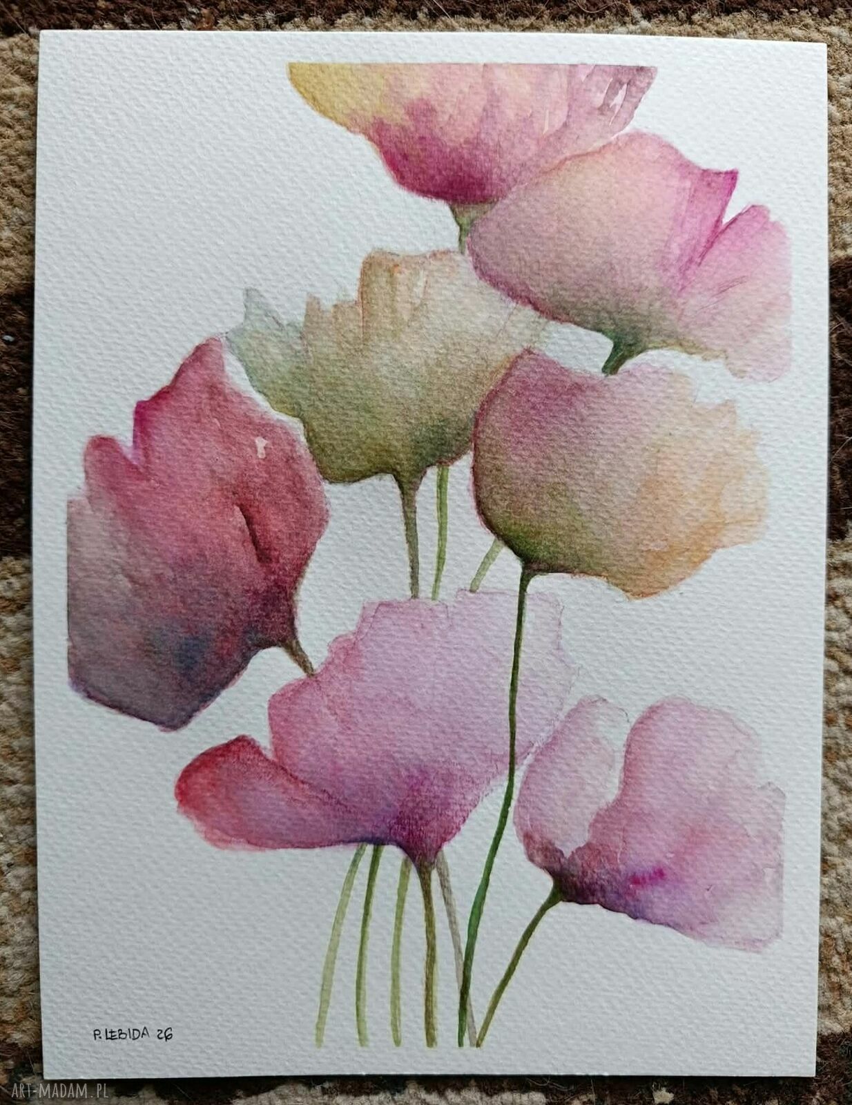Akwarela Kwiaty 24x18 cm - Paulina Lebida