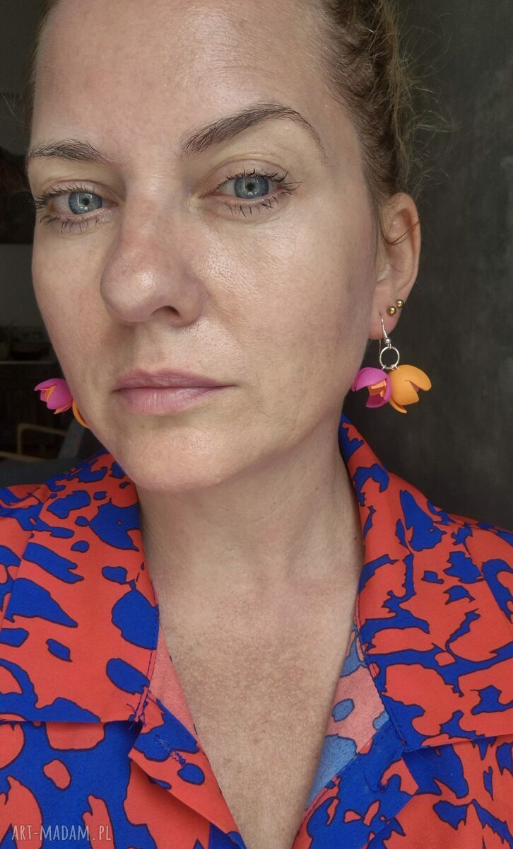 Kolczyki kwiaty kolorowe boho - lekkie i energetyczne