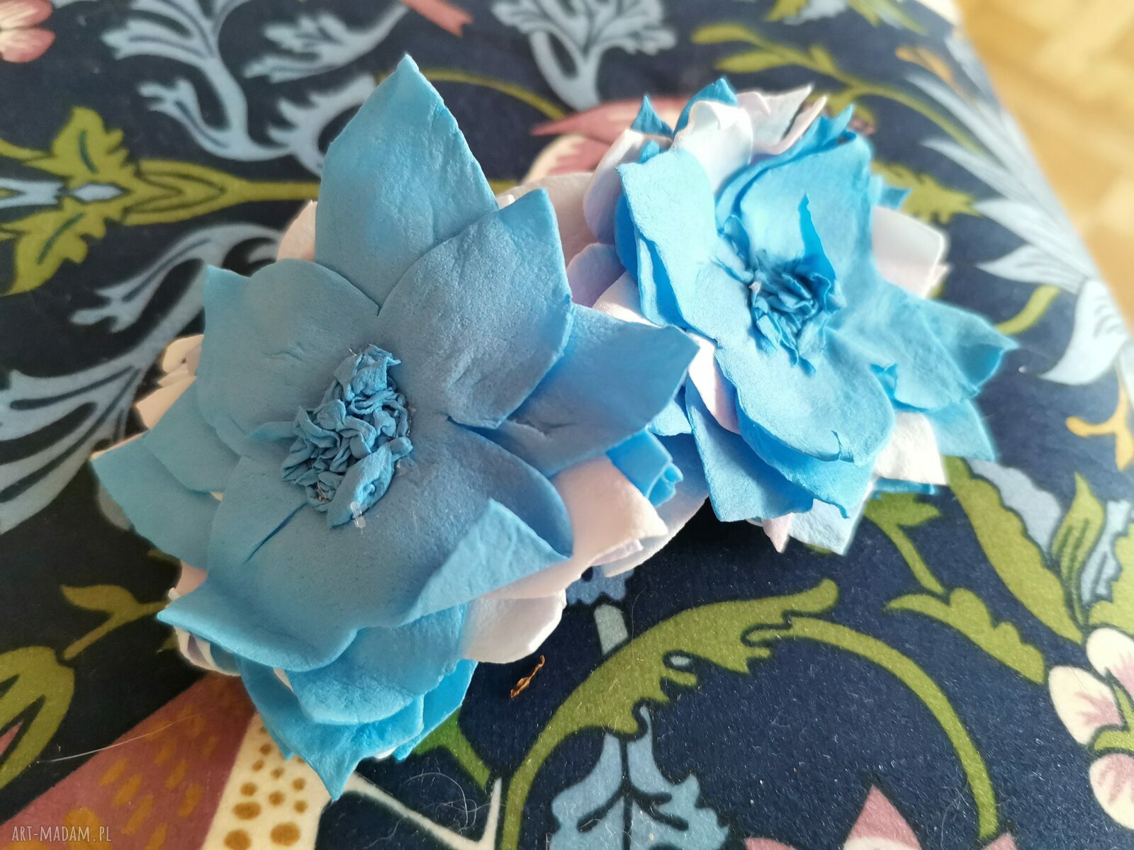 Klipsy Kwiaty Flamenco - lekkie, turkusowe i boho na każdą okazję