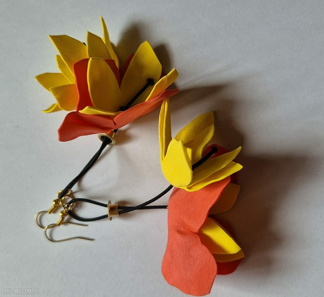 Kolczyki kwiaty leciutkie Boho Frida - tulipany Ruda Klara