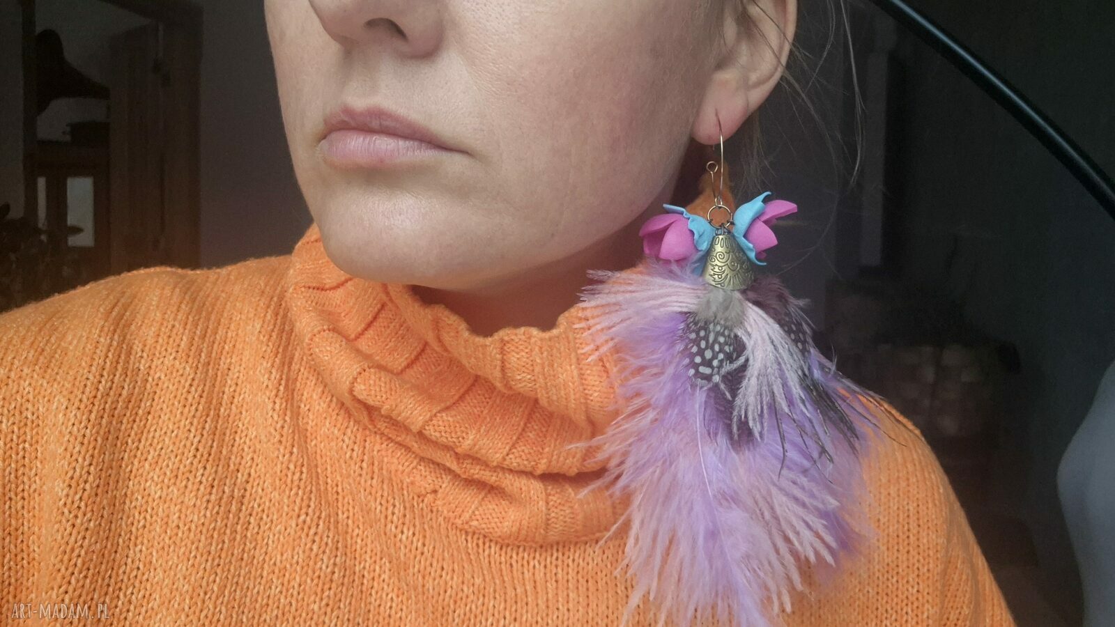 Kolczyki Kwiaty Leciutkie - folk boho od Rudej Klary