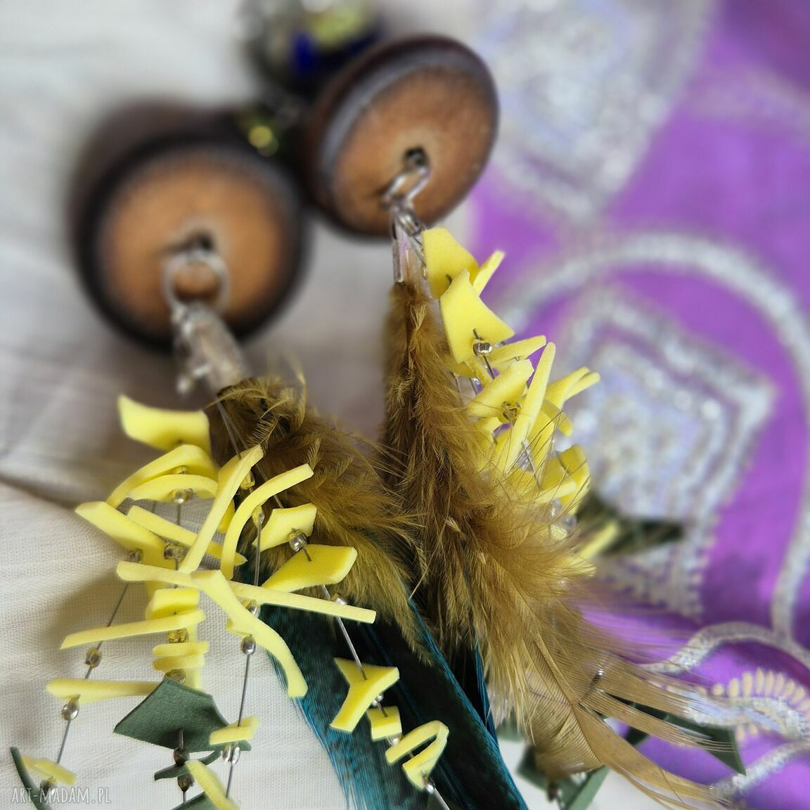 Klipsy Kwiaty Boho Box x1 - ręcznie wykonane przez Ruda Klarę