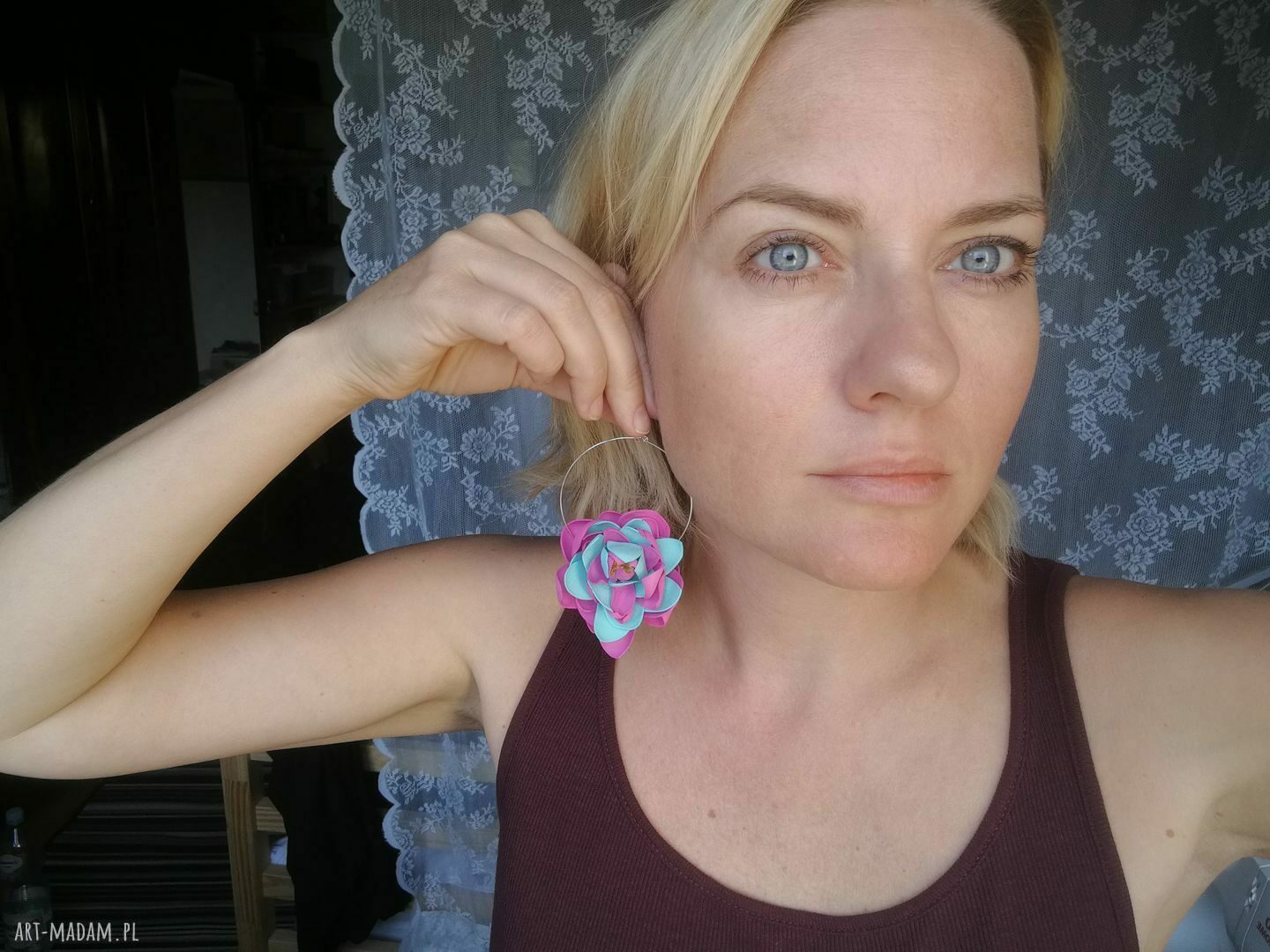Klipsy Kwiaty Boho-Box - duże, lekkie i kolorowe