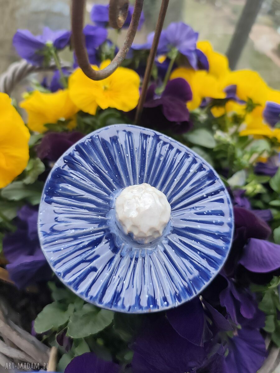 Kwiaty ceramiczne 3 szt. na drewnianych kijkach