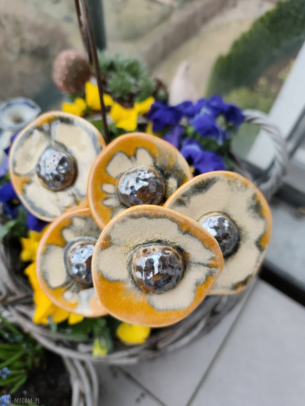 Kwiaty ceramiczne 5 szt