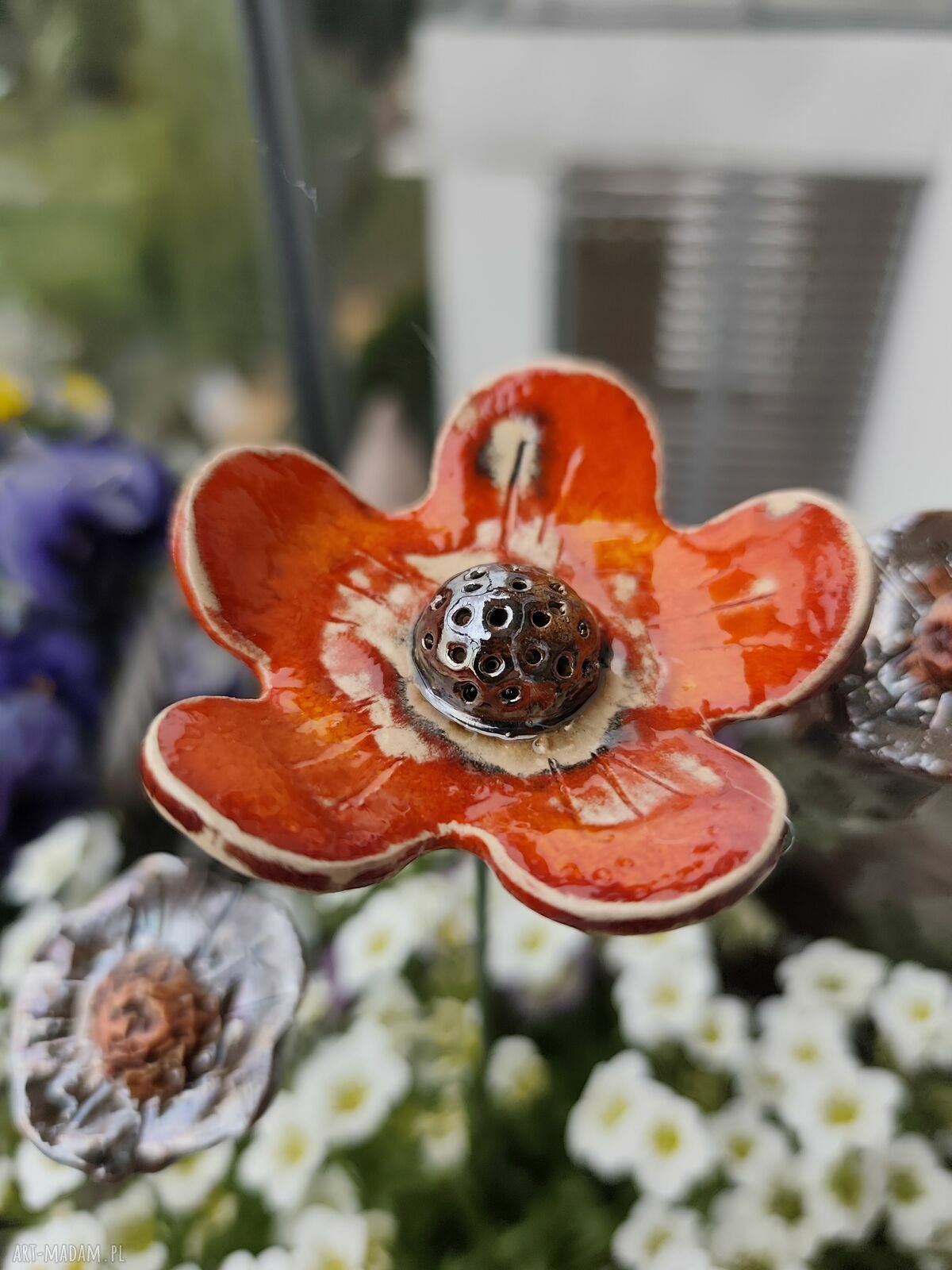 Kwiaty ceramiczne i makówki - zestaw 5, prezent dla Mamy