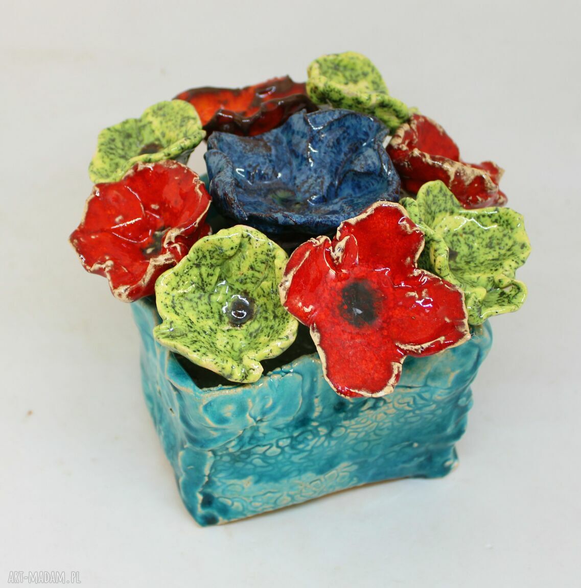 Kwiaty ceramiczne flower box - wielki prezent w komplecie 9 sztuk